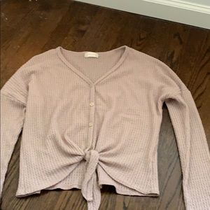 Altar’d State Button-up Tied Thermal Shirt